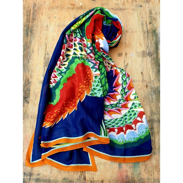 Inoui Editions medvilnės skara CROCO DUCK BLUE